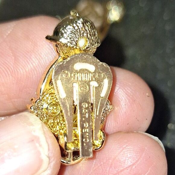 Emmons Lusterware Women's Clip On Earrings Vintage Pearlescent Signed - Picture 6 of 12